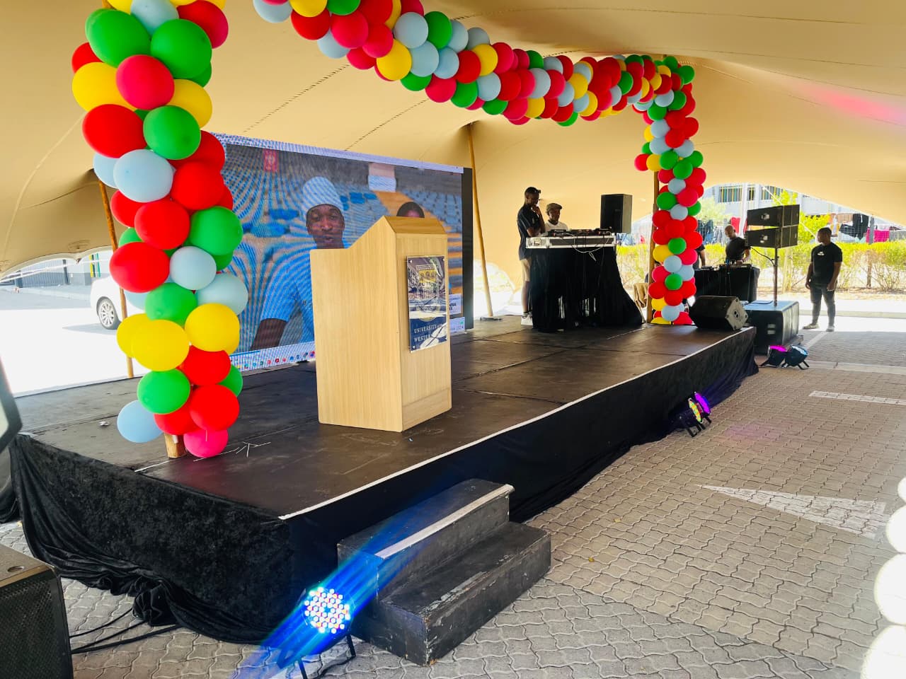 Elegantly styled venue at a corporate dinner and social function
